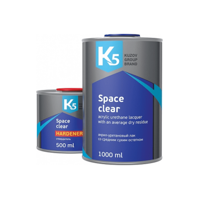 Лак К5 Space clear -акрил-уретановый со сред.сухим остатком (1000+500 мл) в комп.с отвердит.